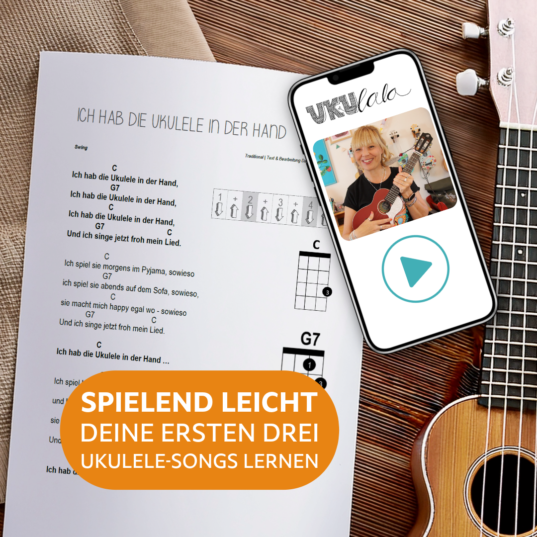 KURS#01: Lerne in 45 Minuten deine ersten 3 Lieder auf der Ukulele - mit Video!
