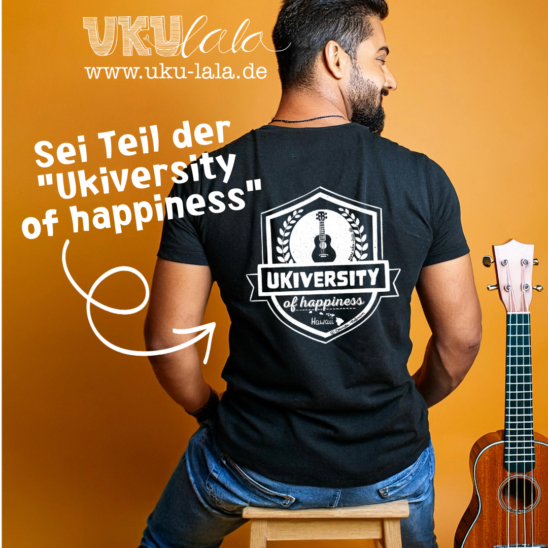 Ukulele T-Shirt Unisex - "Ukiversity of happiness"