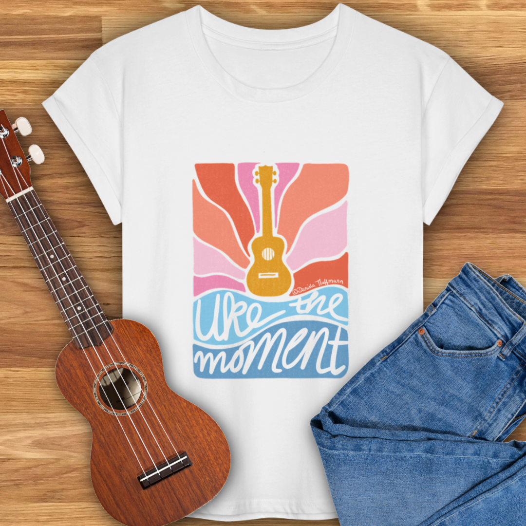 Ukulele Damen T-Shirt - "Uke the moment"