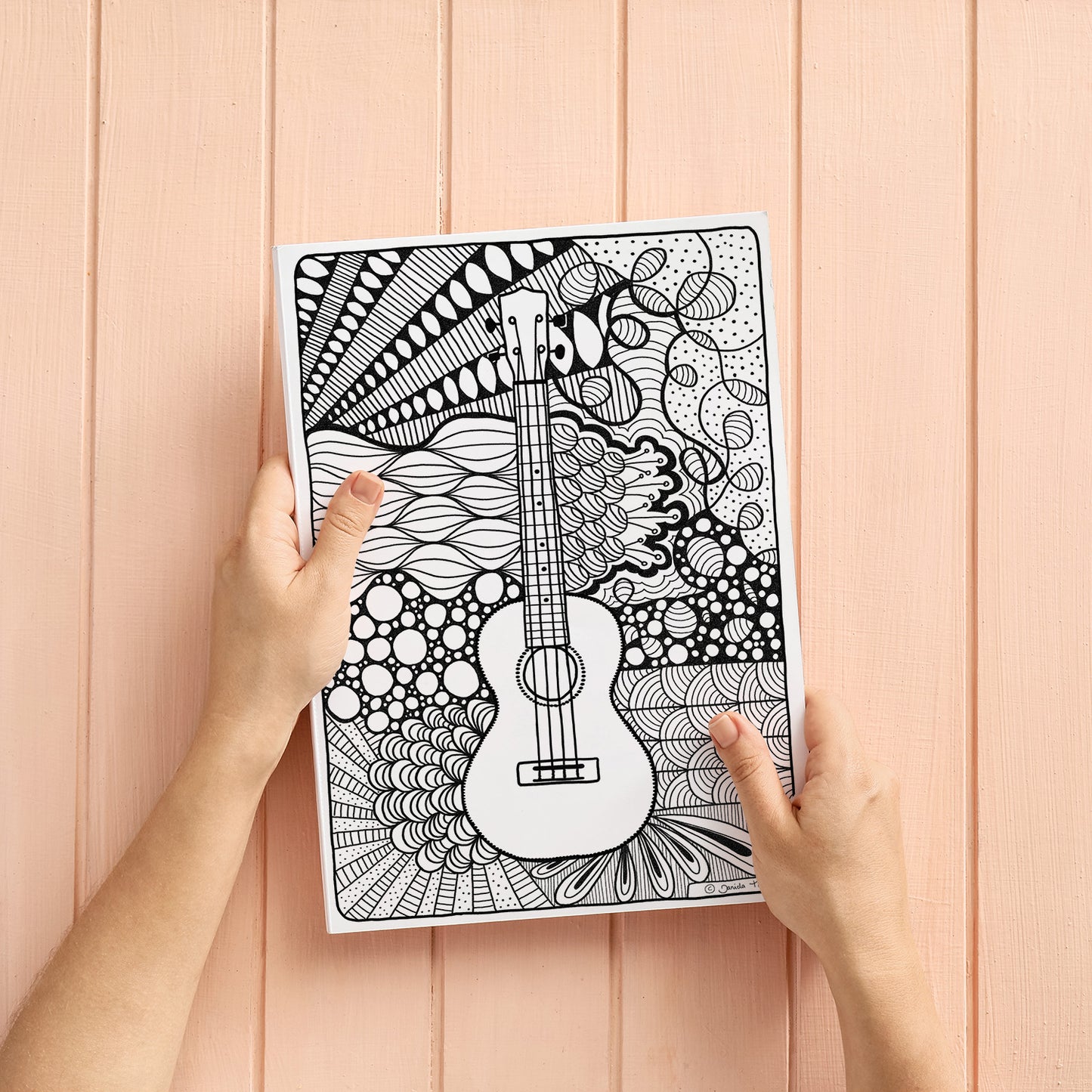 Ukulele Zentangle-Ausmalbild | Edition 01