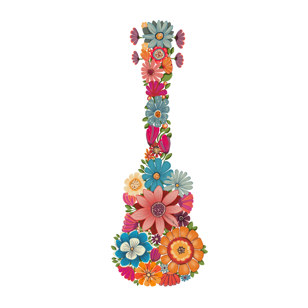 Ukulele-Sweatshirt - "Blüten-Ukulele"