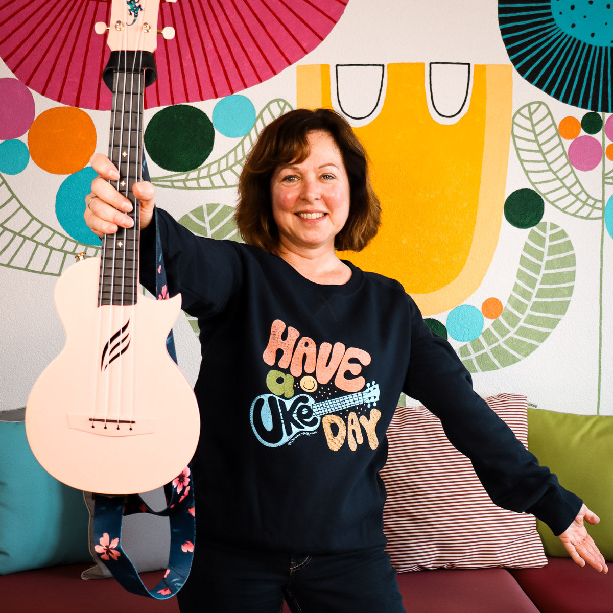 Ukulele-Sweatshirt - "Have a Uke day"