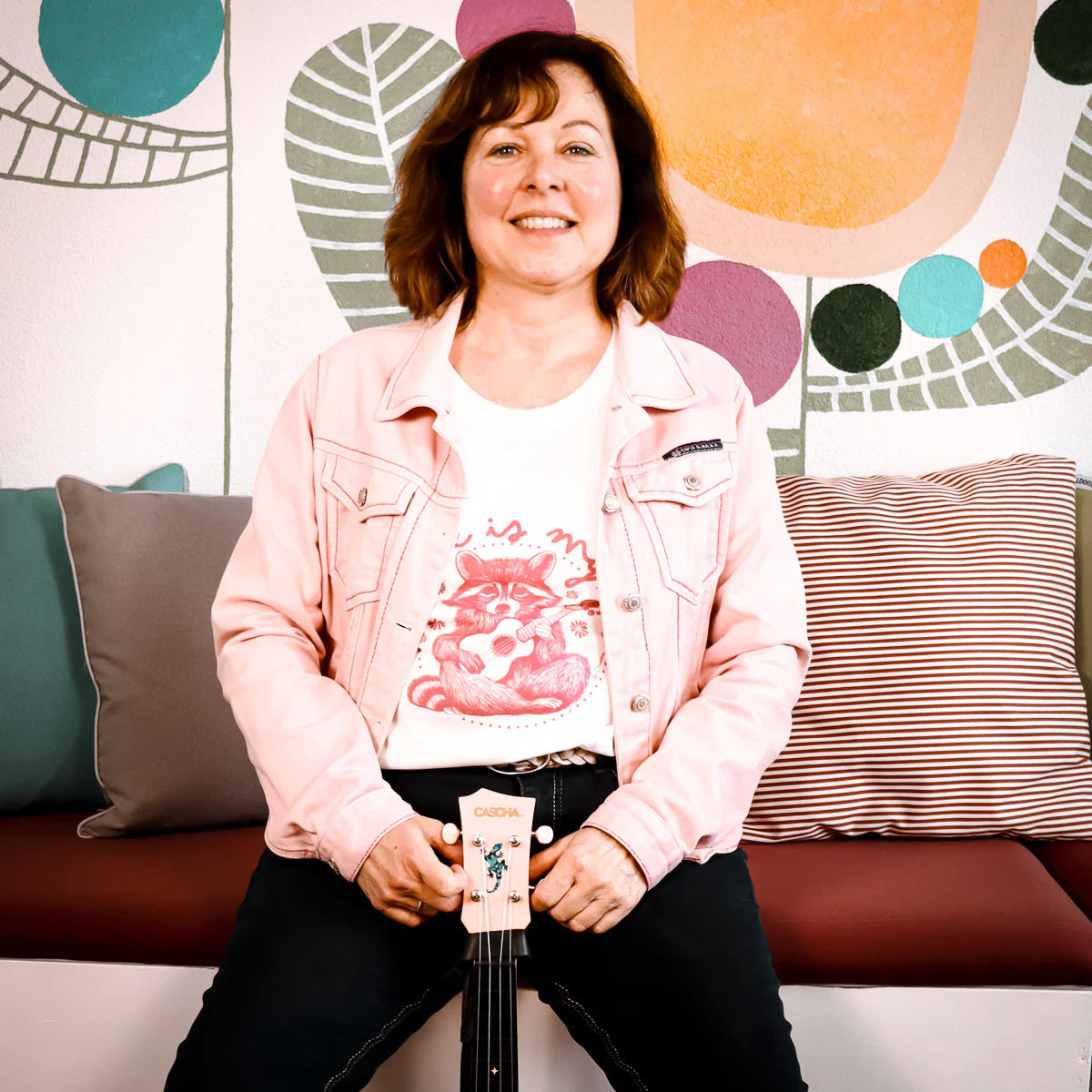 Damen Premium T-Shirt - "Ukulele is my yoga"
