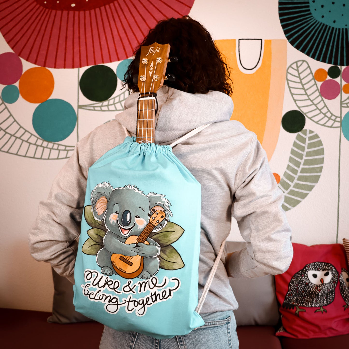 Ukulele Turnbeutel - Ukulele-Fuchs - handgezeichnetes Design