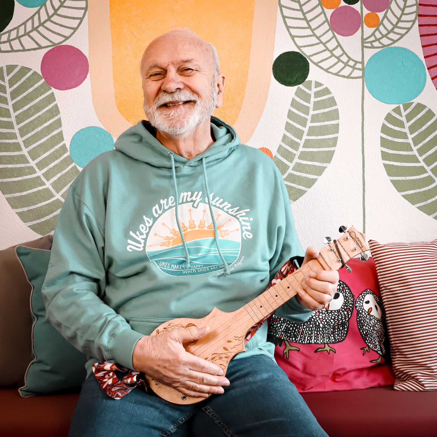 Ukulele Unisex Hoodie - "Ukes are my sunshine" - blue edition