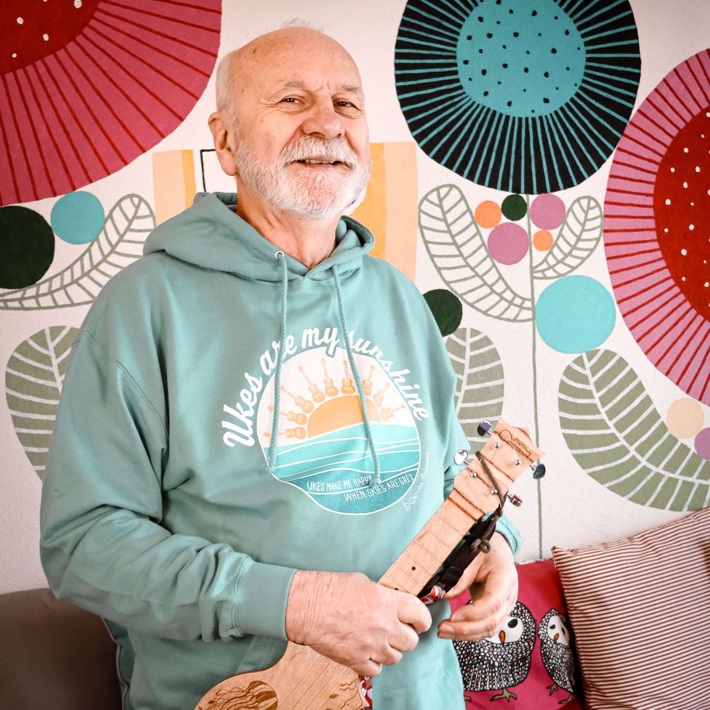 Ukulele Unisex Hoodie - "Ukes are my sunshine" - blue edition