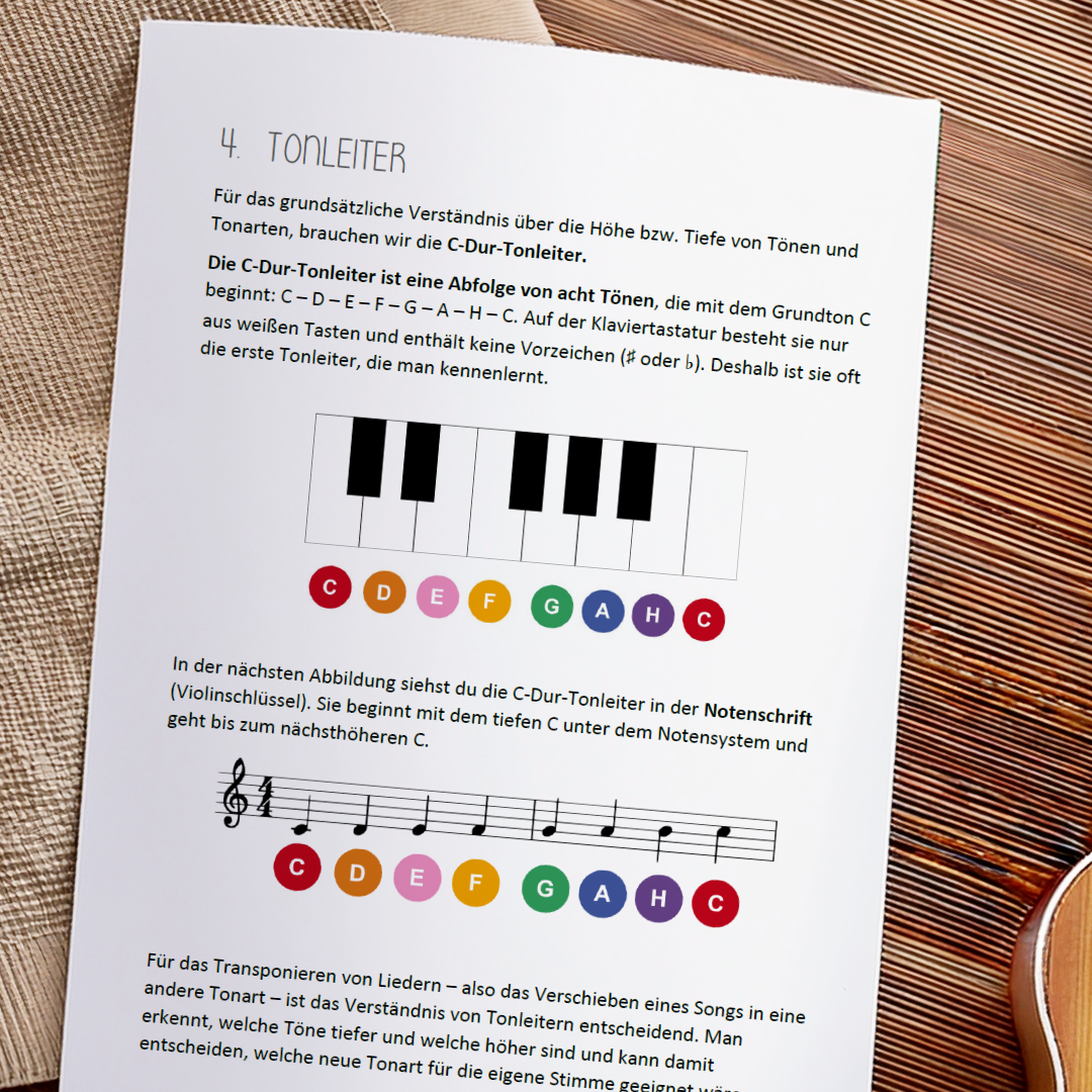 Workbook "Lieder transponieren für die Ukulele" (PDF)