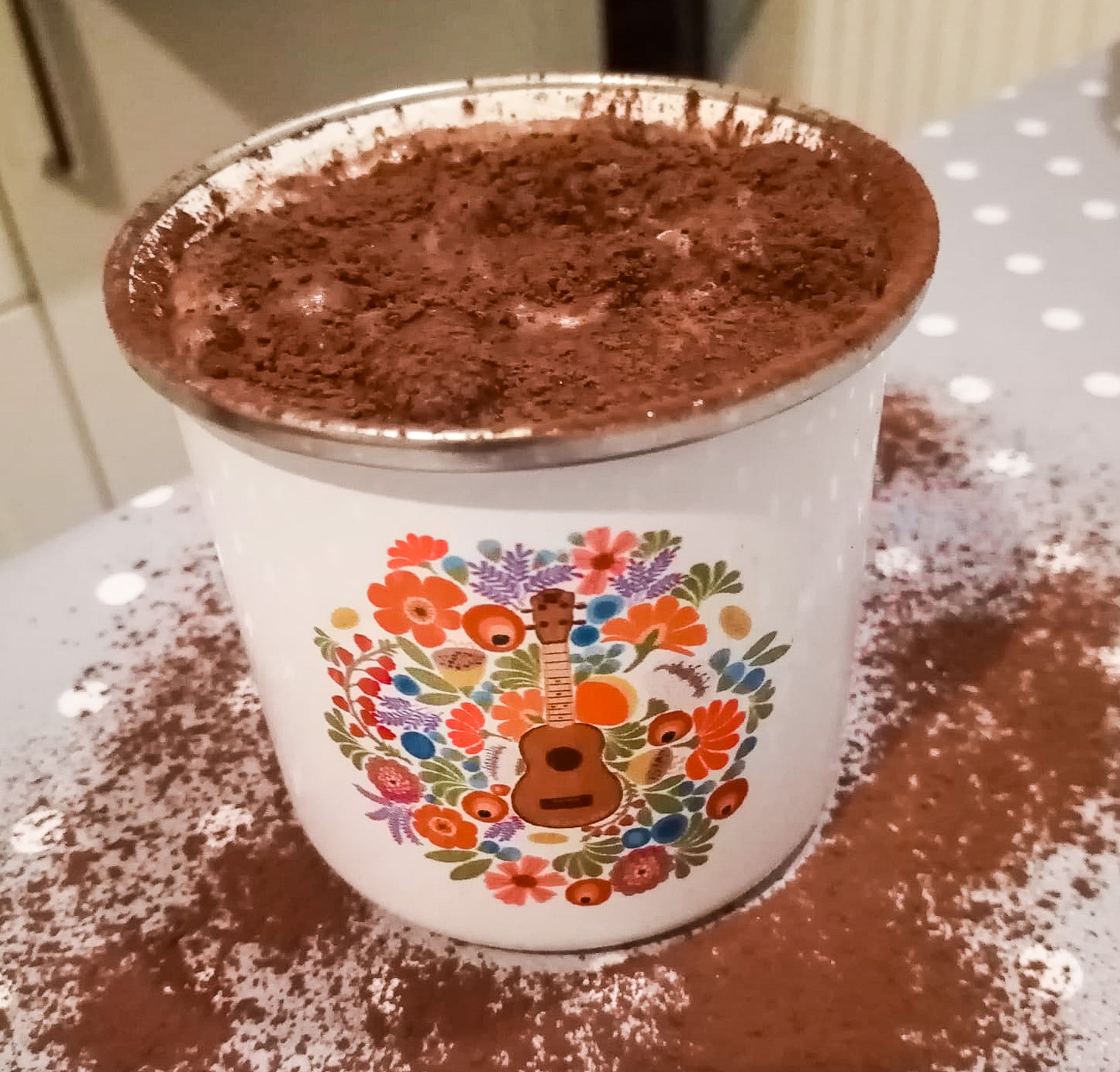 Ukulele Enamel Mug - Ukulele in a Sea of Flowers
