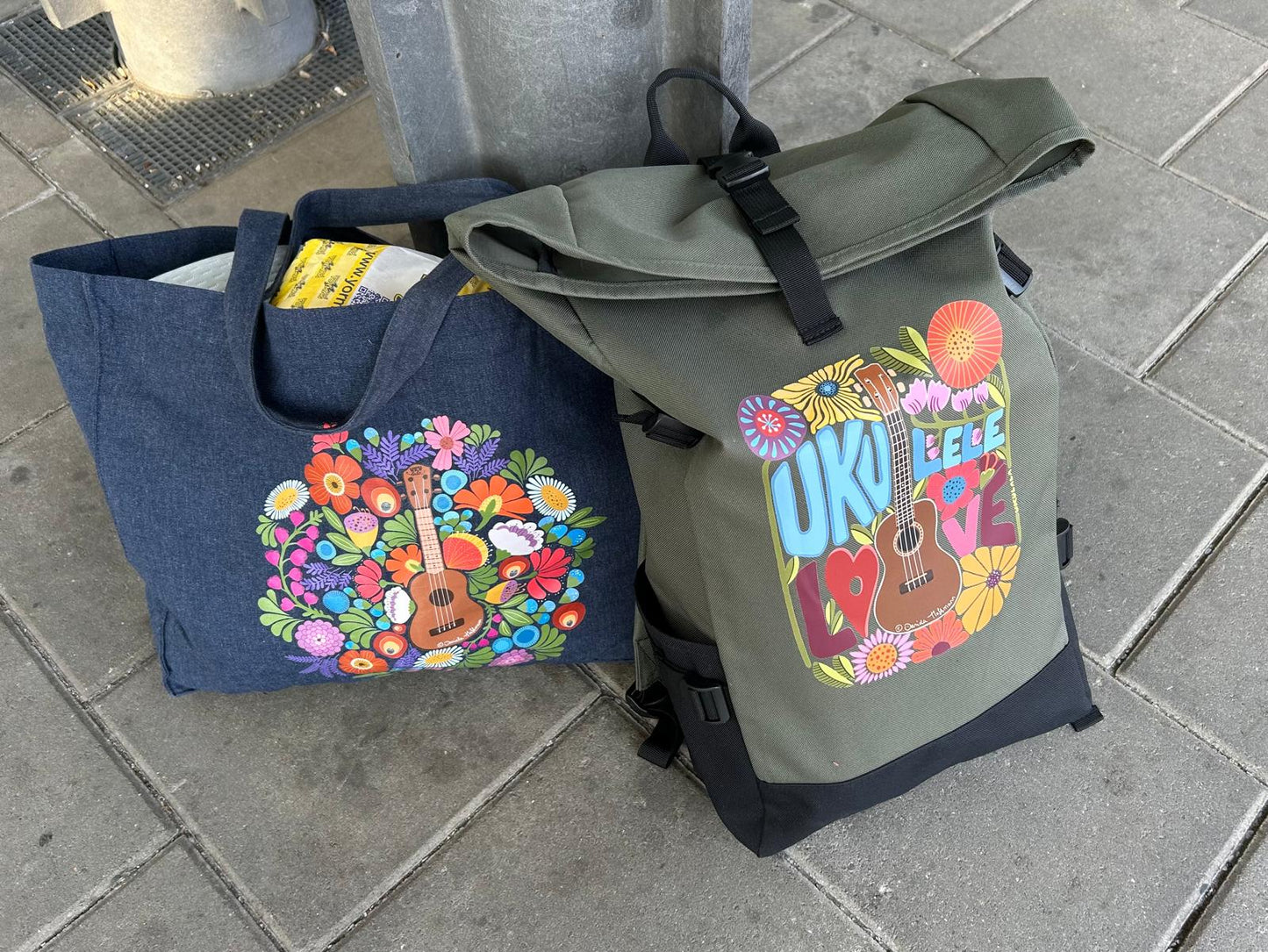 Ukulele Rolltop Rucksack "Ukulele Love"
