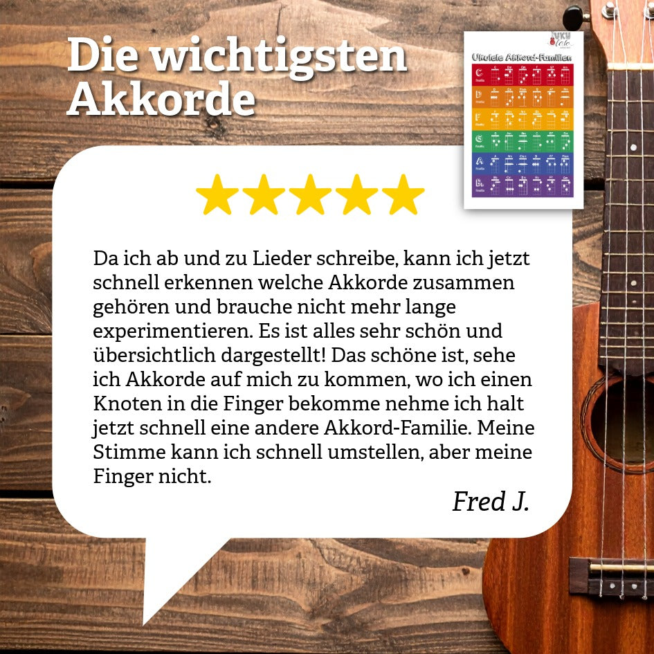 Die wichtigsten Akkorde auf der Ukulele - Akkordfamilien (PDF)