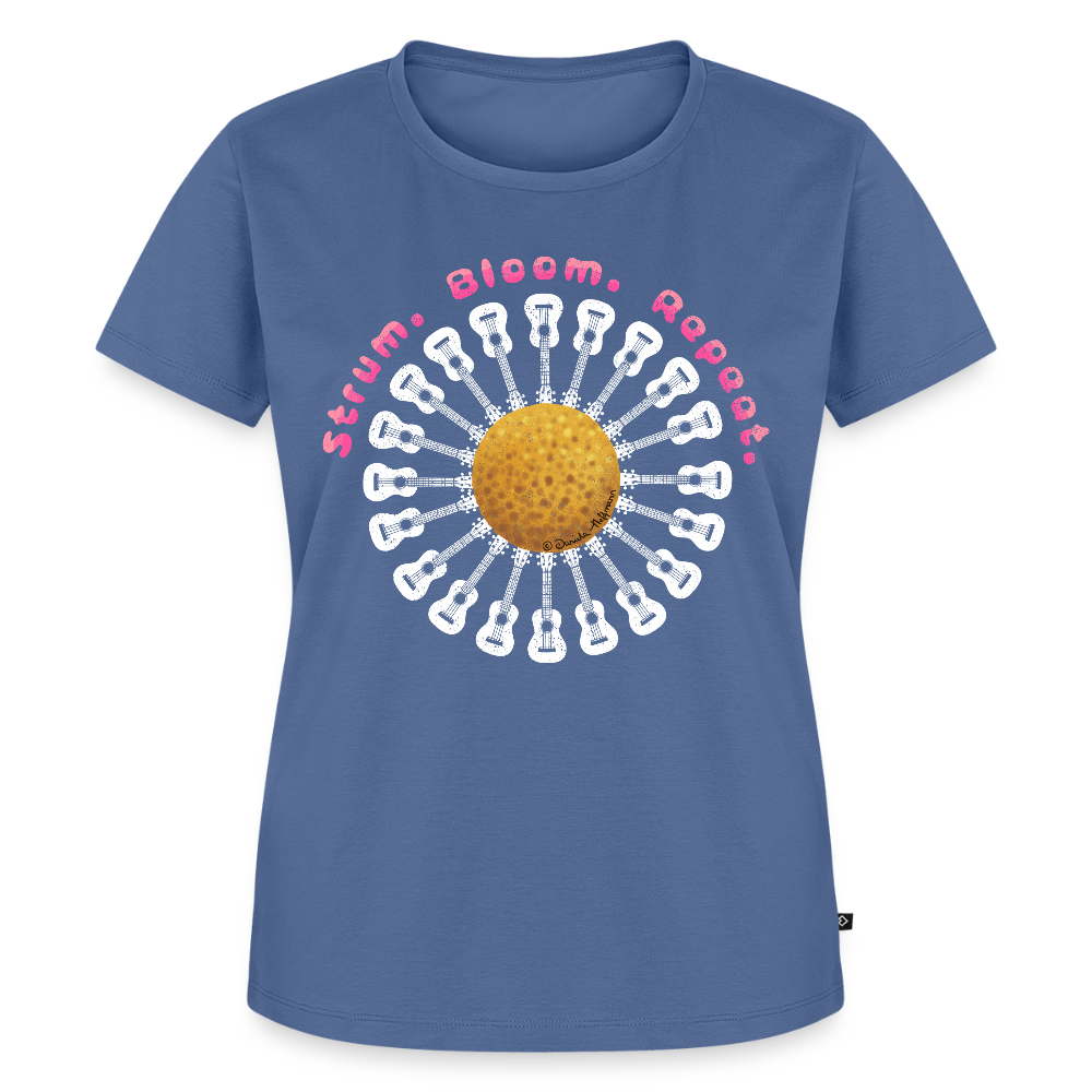 Damen Premium T-Shirt - "Strum. Bloom. Repeat." - Taubenblau