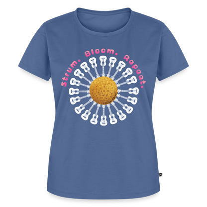 Damen Premium T-Shirt - "Strum. Bloom. Repeat." - Taubenblau