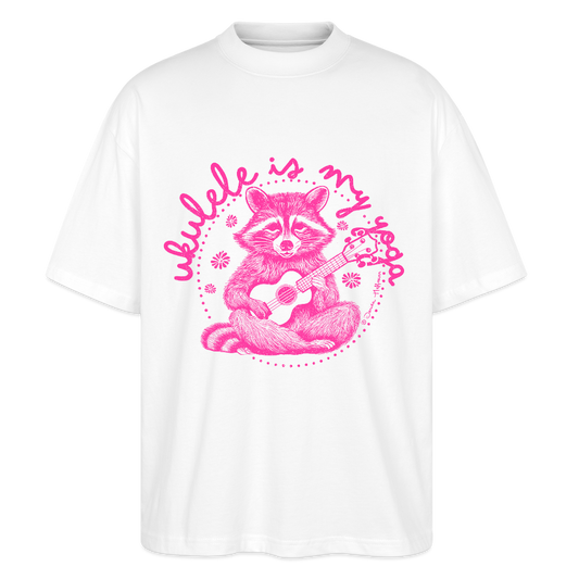 Ukulele Damen T-Shirt - "Ukulele is my yoga" - CURVY VIBES - Weiß