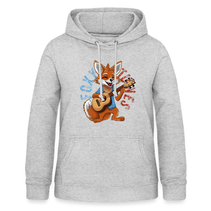 Frauen Hoodie - "Foxy Tunes" - Hellgrau meliert