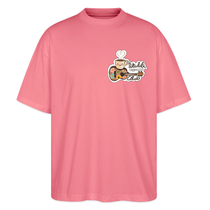 Ukulele Damen T-Shirt - „Ukulele Cappuccino Club“ - CURVY VIBES - Pink 