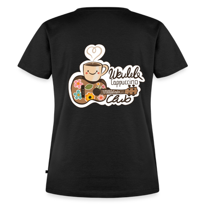 Damen Premium T-Shirt - „Ukulele Cappuccino Club" - Schwarz