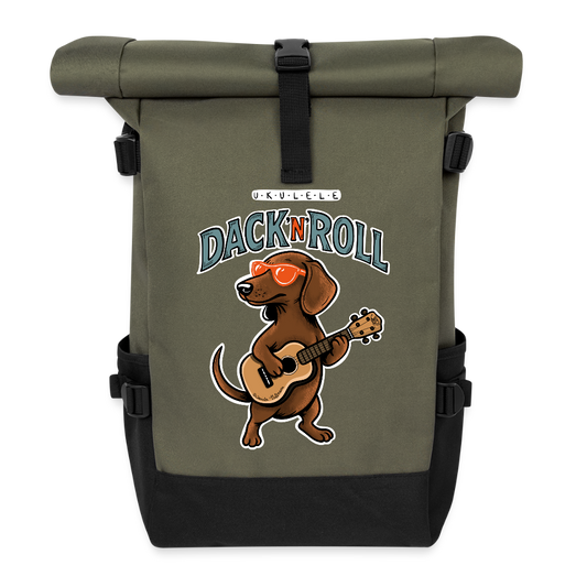 Ukulele Rolltop Rucksack „Dack’n’Roll“ - Olive/Schwarz
