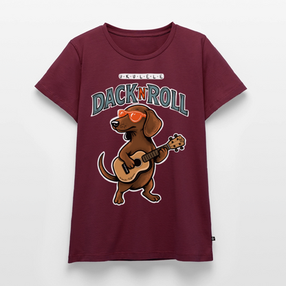 Damen Premium T-Shirt - „Dack’n’Roll“" - Burgunderrot