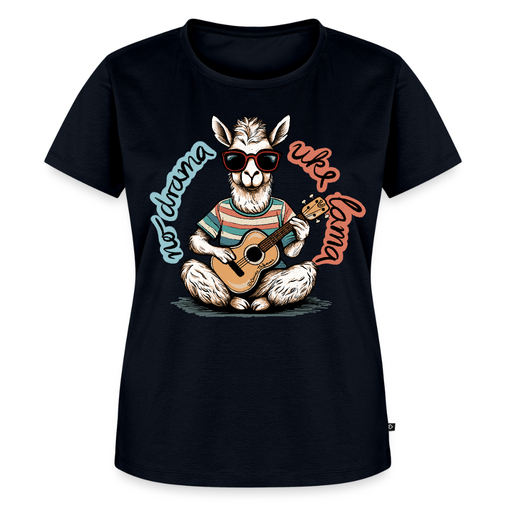 Damen Premium T-Shirt - "No drama - Uke Lama" - Navy