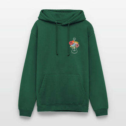 Ukulele Unisex Hoodie - "Flower Power" - Flaschengrün