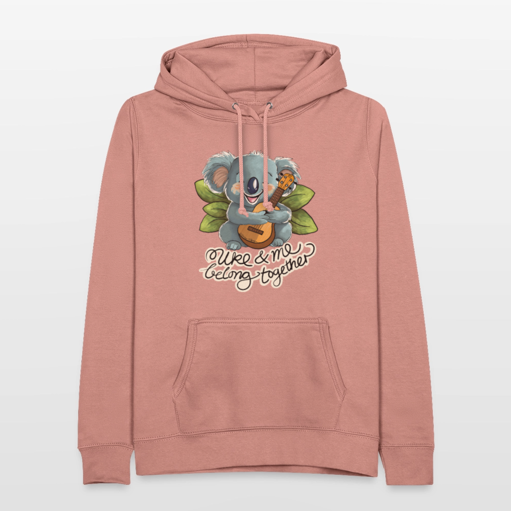 Frauen Hoodie - "Uke and me belong together" - Altrosa