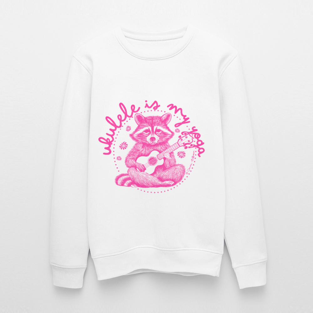Ukulele-Sweatshirt - "Ukulele is my yoga" - Weiß