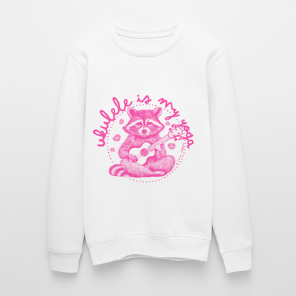 Ukulele-Sweatshirt - "Ukulele is my yoga" - Weiß