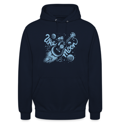 Ukulele Unisex Hoodie - "Uke me to the moon" - Navy