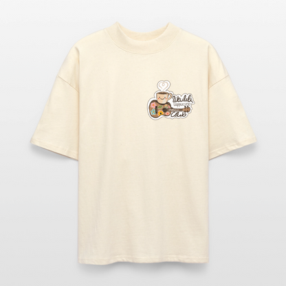 Ukulele Damen T-Shirt - „Ukulele Cappuccino Club“ - CURVY VIBES - Natur