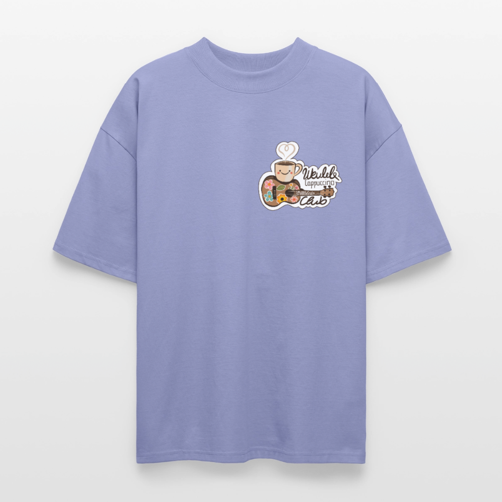 Ukulele Damen T-Shirt - „Ukulele Cappuccino Club“ - CURVY VIBES - Violett