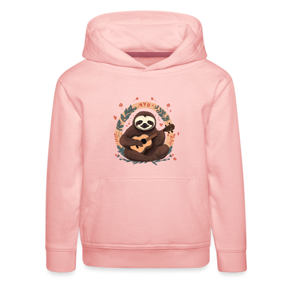 Kinder Premium Hoodie - Ukulele Faultier - Kristallrosa