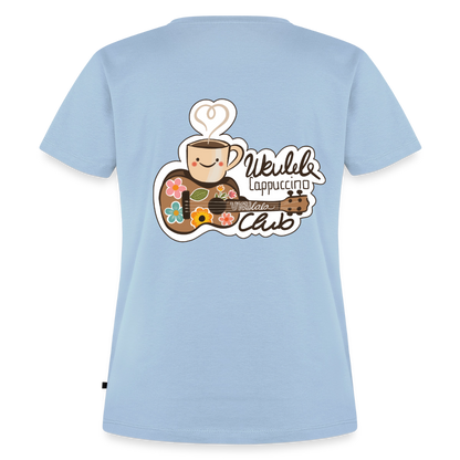 Damen Premium T-Shirt - „Ukulele Cappuccino Club" - Hellblau