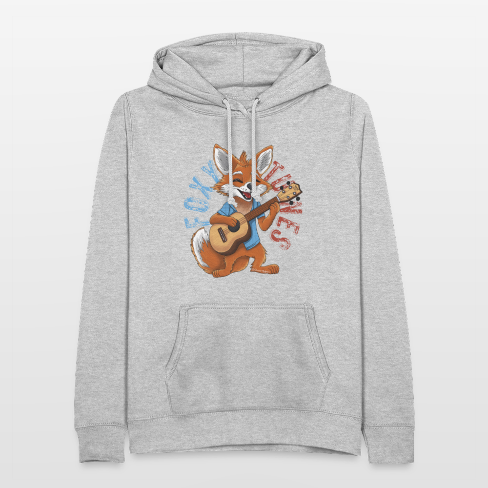 Frauen Hoodie - "Foxy Tunes" - Hellgrau meliert