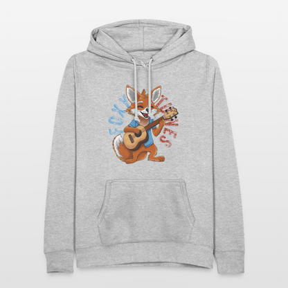 Frauen Hoodie - "Foxy Tunes" - Hellgrau meliert