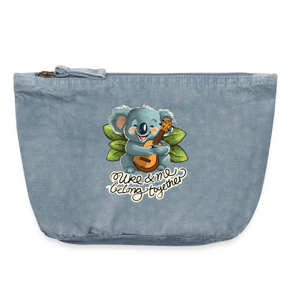 VINTAGE Täschchen "Uke & me belong together" - vintage light blue
