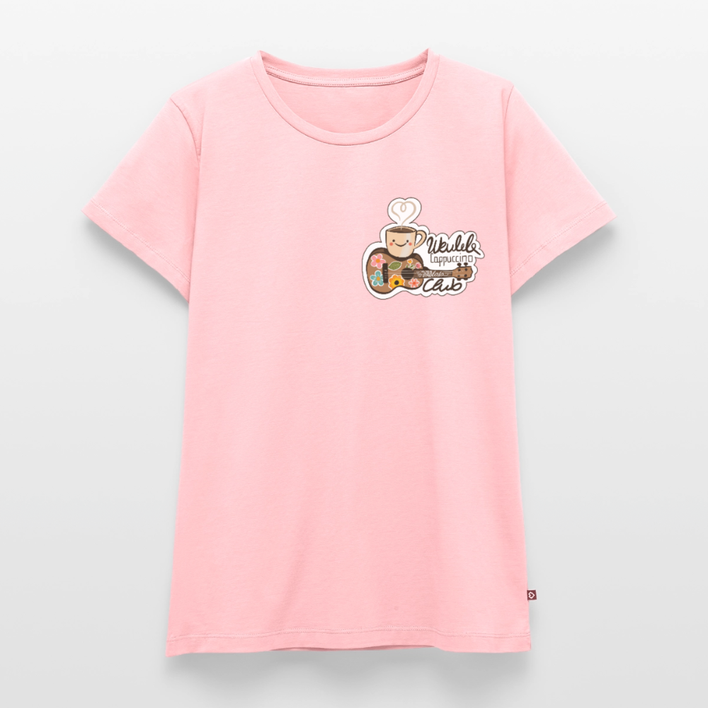 Damen Premium T-Shirt - „Ukulele Cappuccino Club" - Rosa