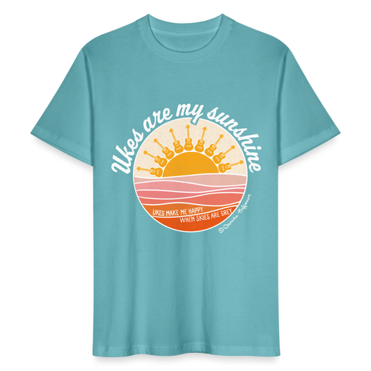 Ukulele T-Shirt Unisex - "Ukes are my sunshine" - Pastelltürkis