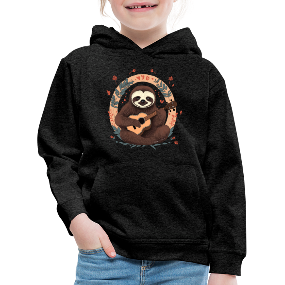 Kinder Premium Hoodie - Ukulele Faultier - Anthrazit