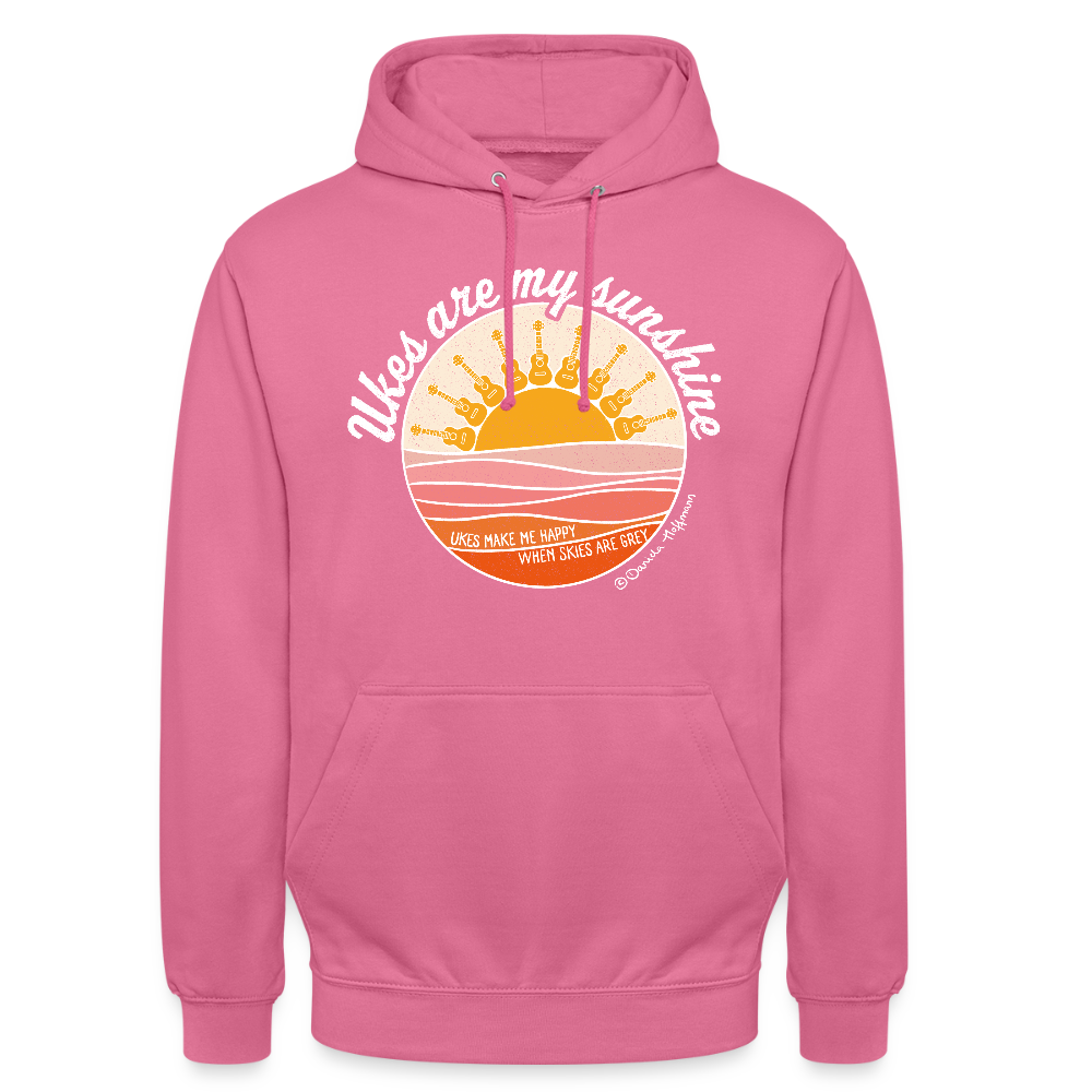 Ukulele Unisex Hoodie - "Ukes are my sunshine" - Pink