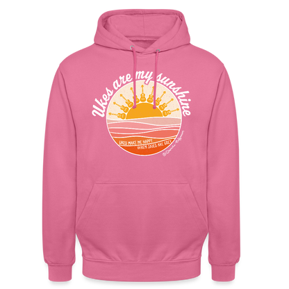 Ukulele Unisex Hoodie - "Ukes are my sunshine" - Pink