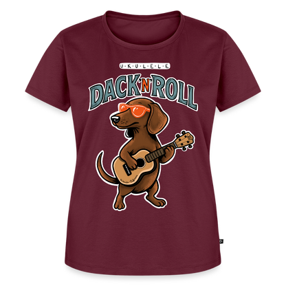 Damen Premium T-Shirt - „Dack’n’Roll“" - Burgunderrot