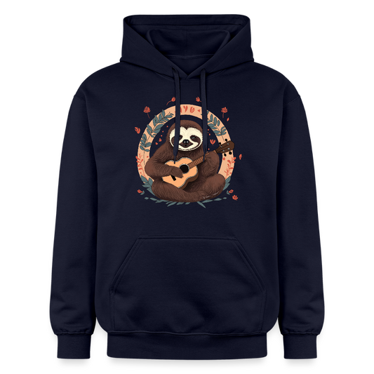 Ukulele Hoodie Unisex - Motiv "Faultier" - Navy