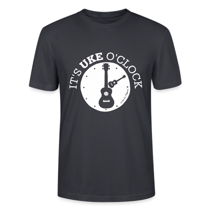 Unisex Ukulele-T-Shirt - "It's UKE o'clock" - Dunkles Graublau