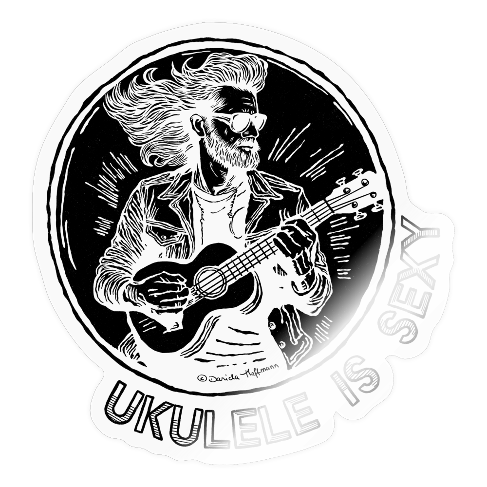 Sticker "Ukulele is sexy" - Transparent glänzend