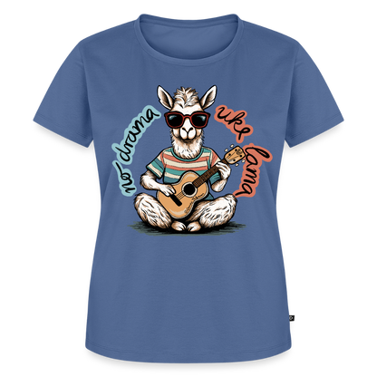 Damen Premium T-Shirt - "No drama - Uke Lama" - Taubenblau