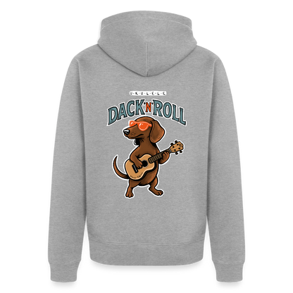 Premium Kapuzenjacke "Dack'n'Roll" - Grau meliert
