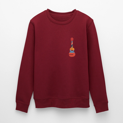 Ukulele-Sweatshirt - "Modern Flowers" - Burgunderrot