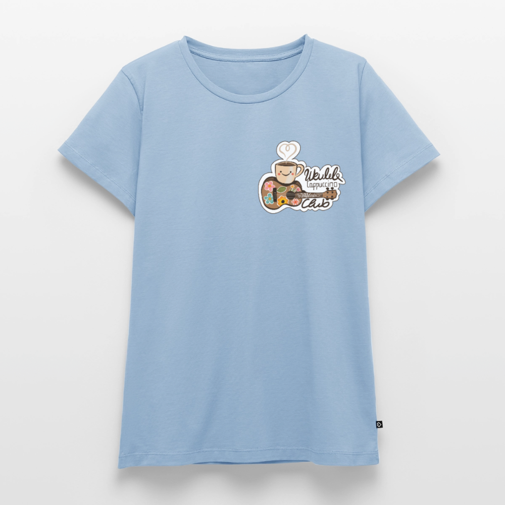 Damen Premium T-Shirt - „Ukulele Cappuccino Club" - Hellblau