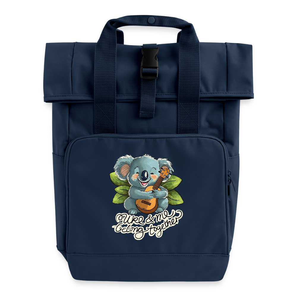 Rolltop Rucksack mit zwei Griffen - Navy