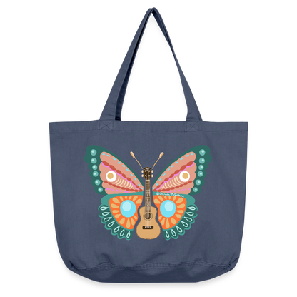 Shopper - Ukulele Schmetterling - Vintage Denim